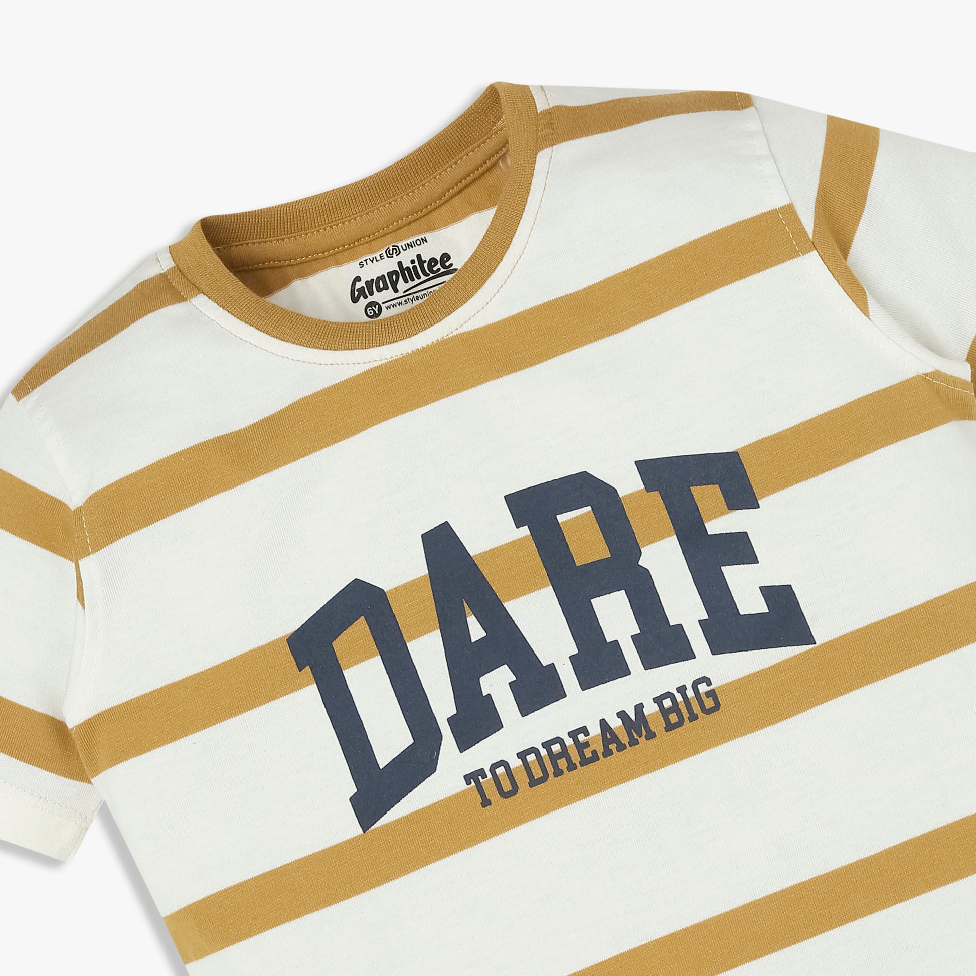 Boys Striped Crew Neck Graphitee