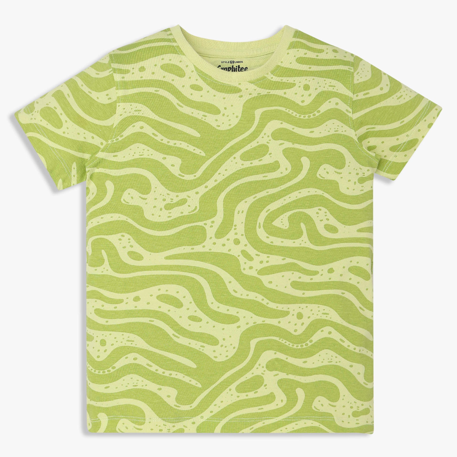 Boys Cotton Crew Neck Graphitee