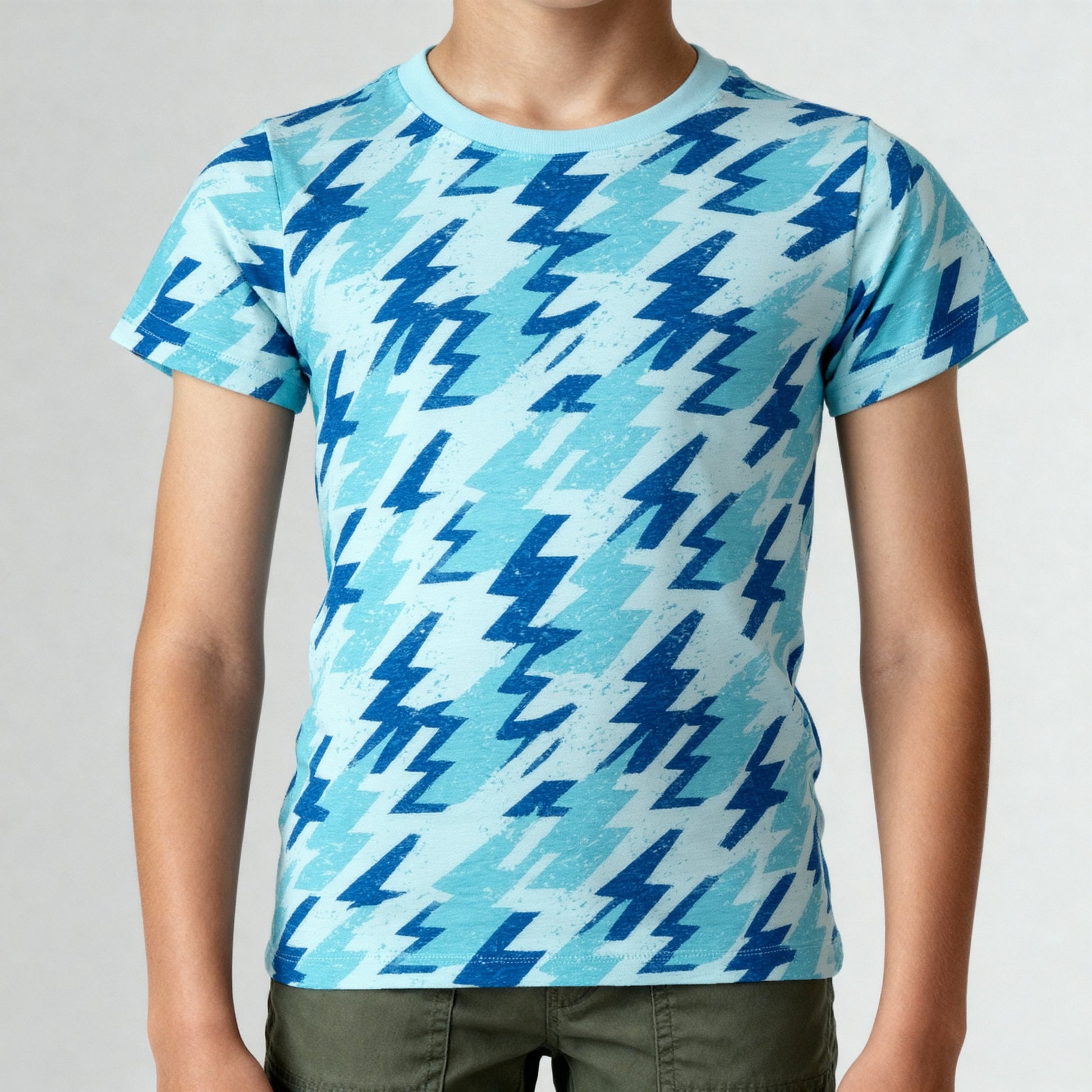Boys Cotton Crew Neck Graphitee