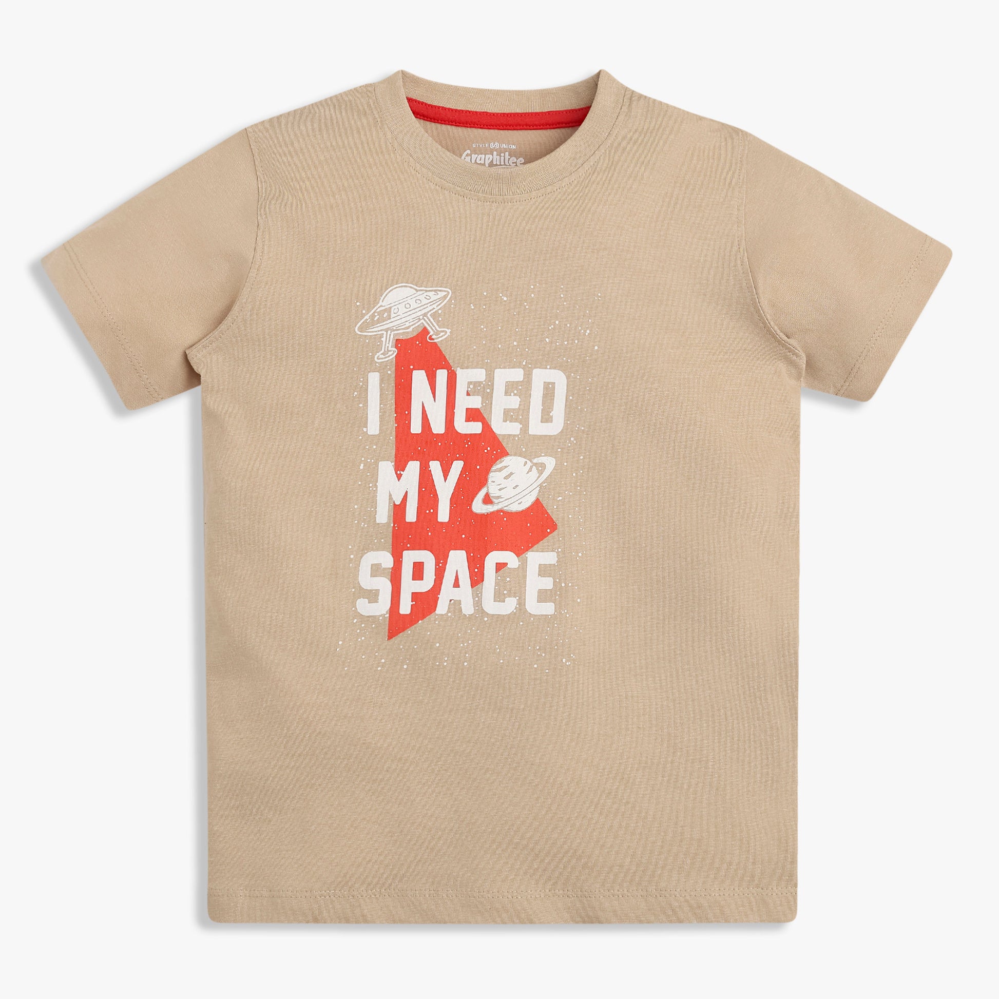 Boys Cotton Crew Neck Graphitee