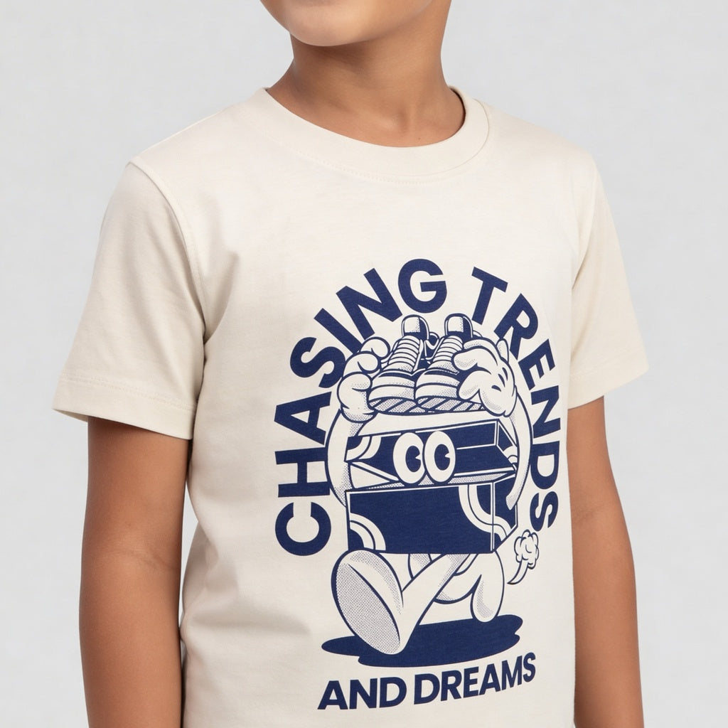 Boys Cotton Crew Neck Graphitee