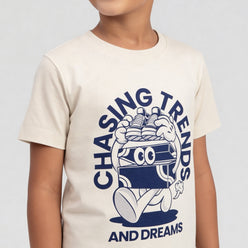 Boys Cotton Crew Neck Graphitee