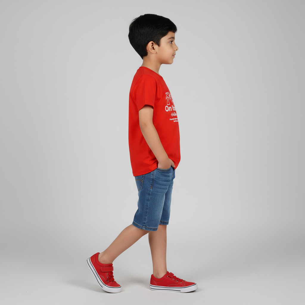 Boys Cotton Crew Neck Graphitee
