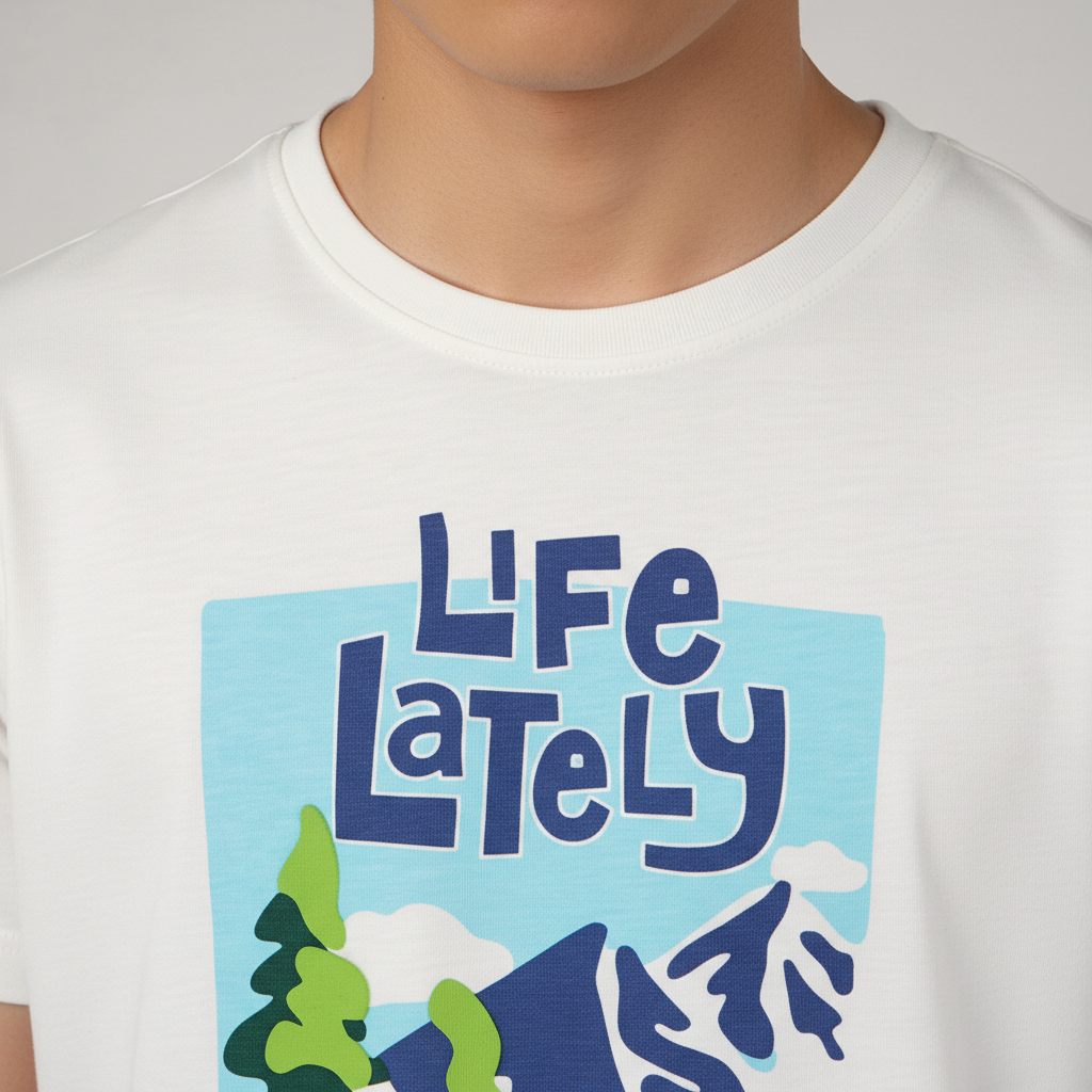 Boys Cotton Crew Neck Graphitee