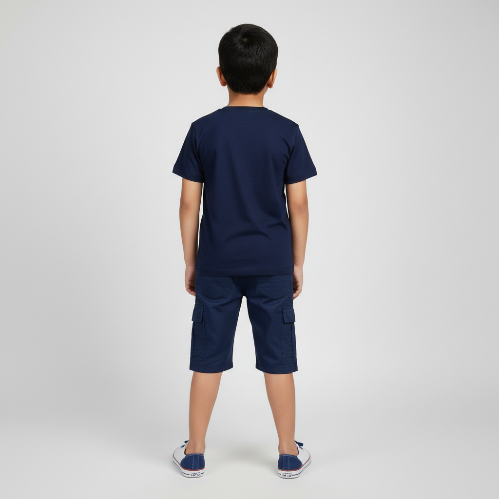 Boys Cotton Crew Neck Graphitee