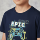 Boys Cotton Crew Neck Graphitee