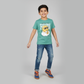 Boys Cotton Crew Neck Graphitee