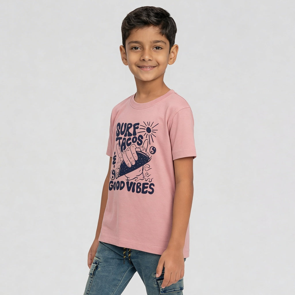 Boys Cotton Crew Neck Graphitee