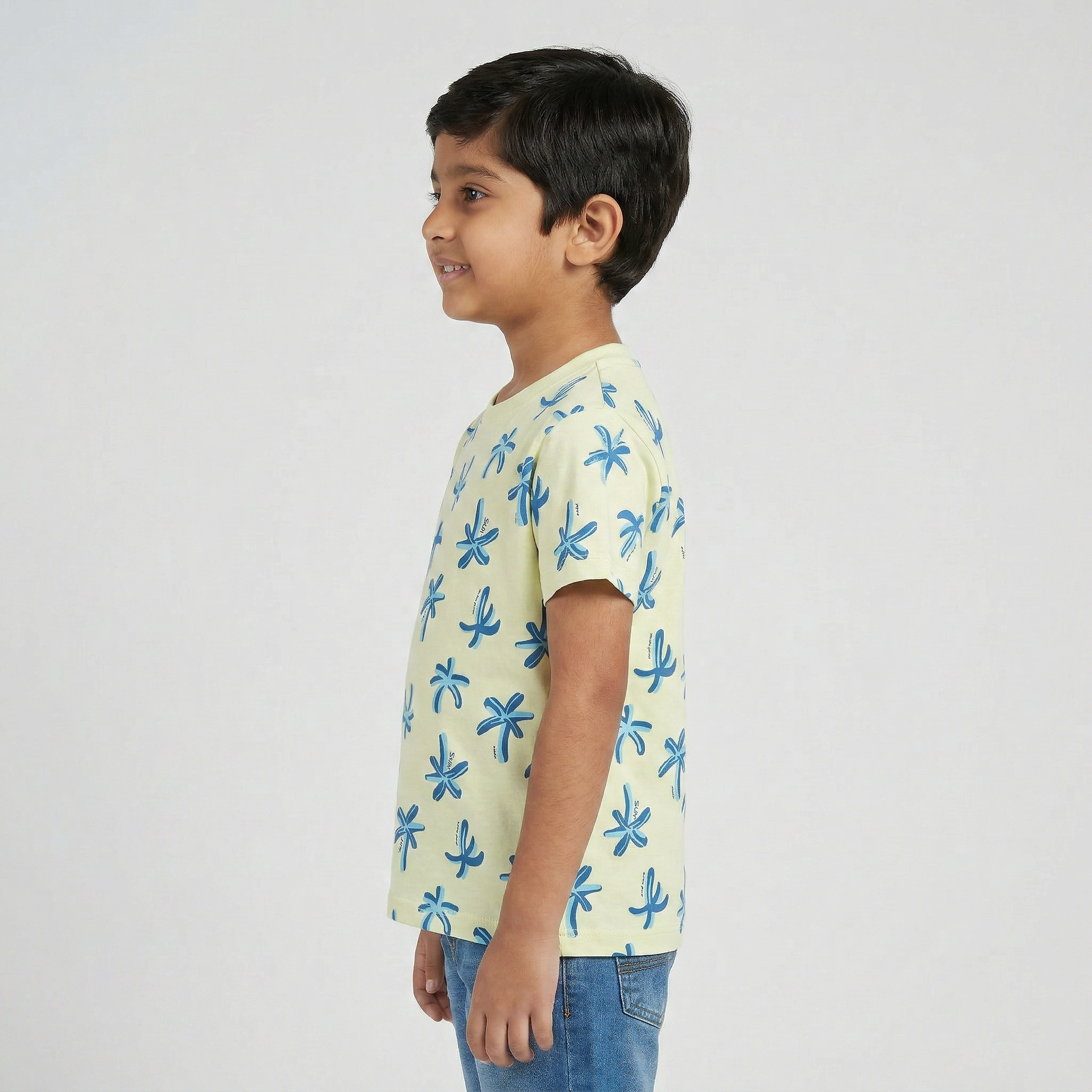 Boys Cotton Crew Neck Graphitee