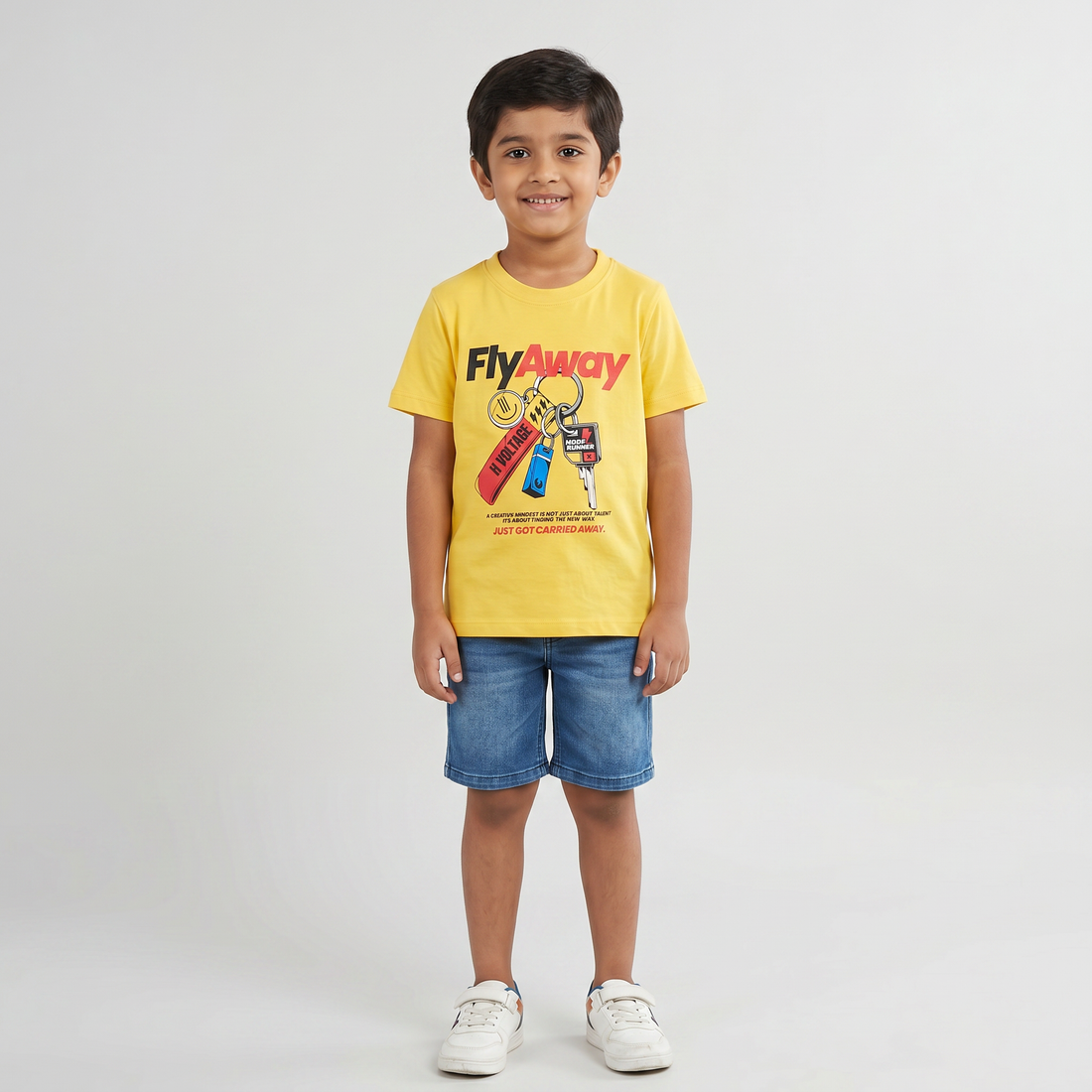 Boys Cotton Crew Neck Graphitee