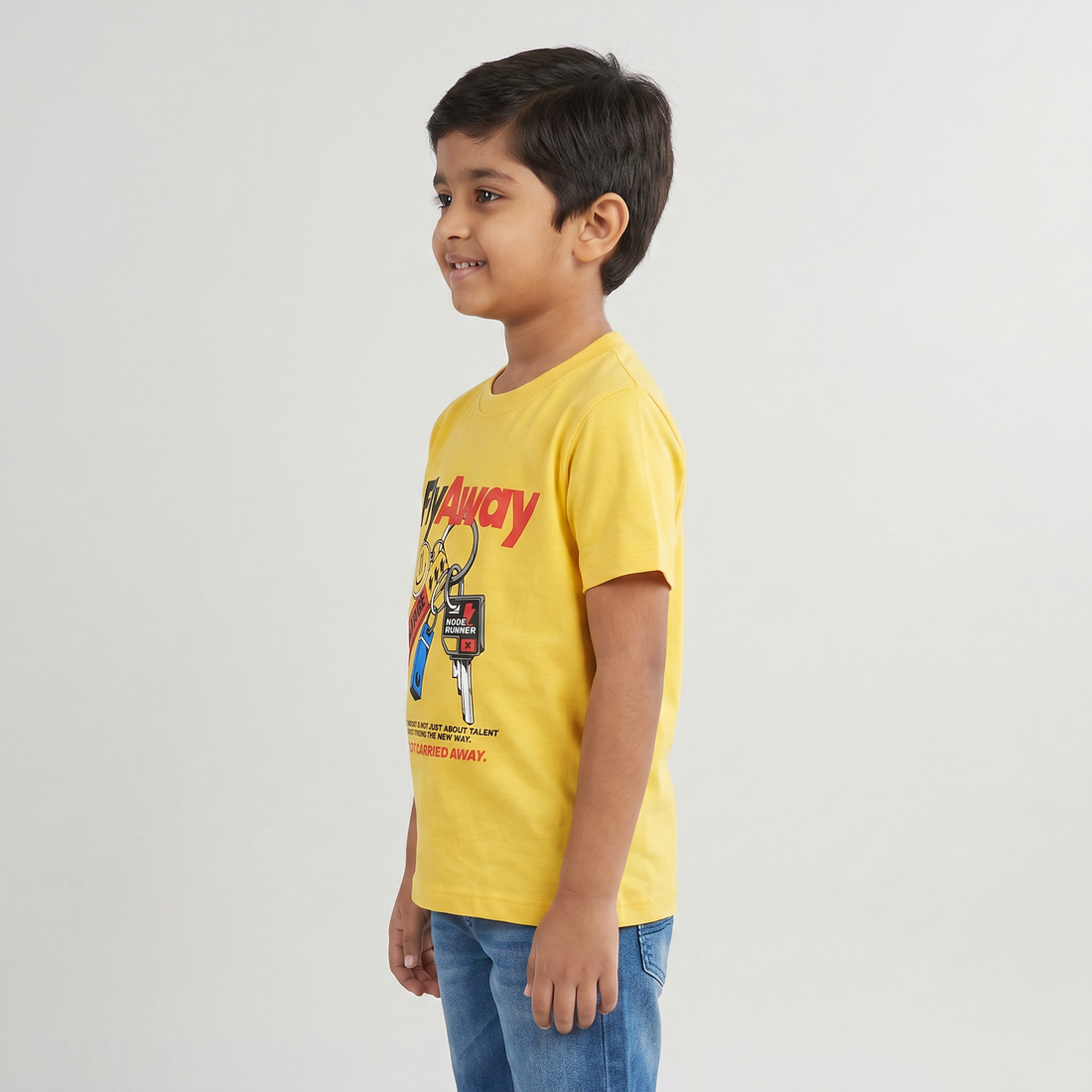 Boys Cotton Crew Neck Graphitee