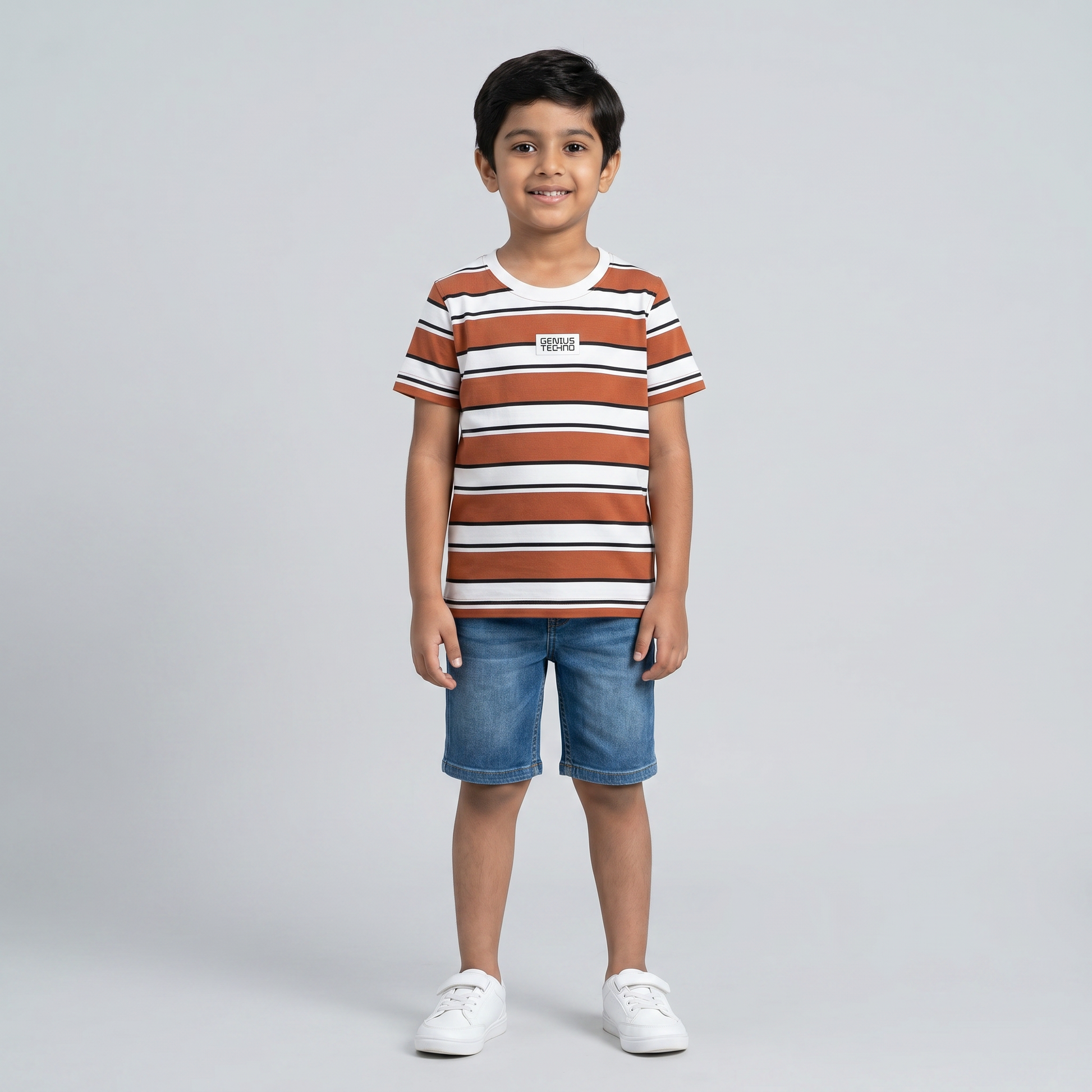 Boys Cotton Crew Neck Graphitee