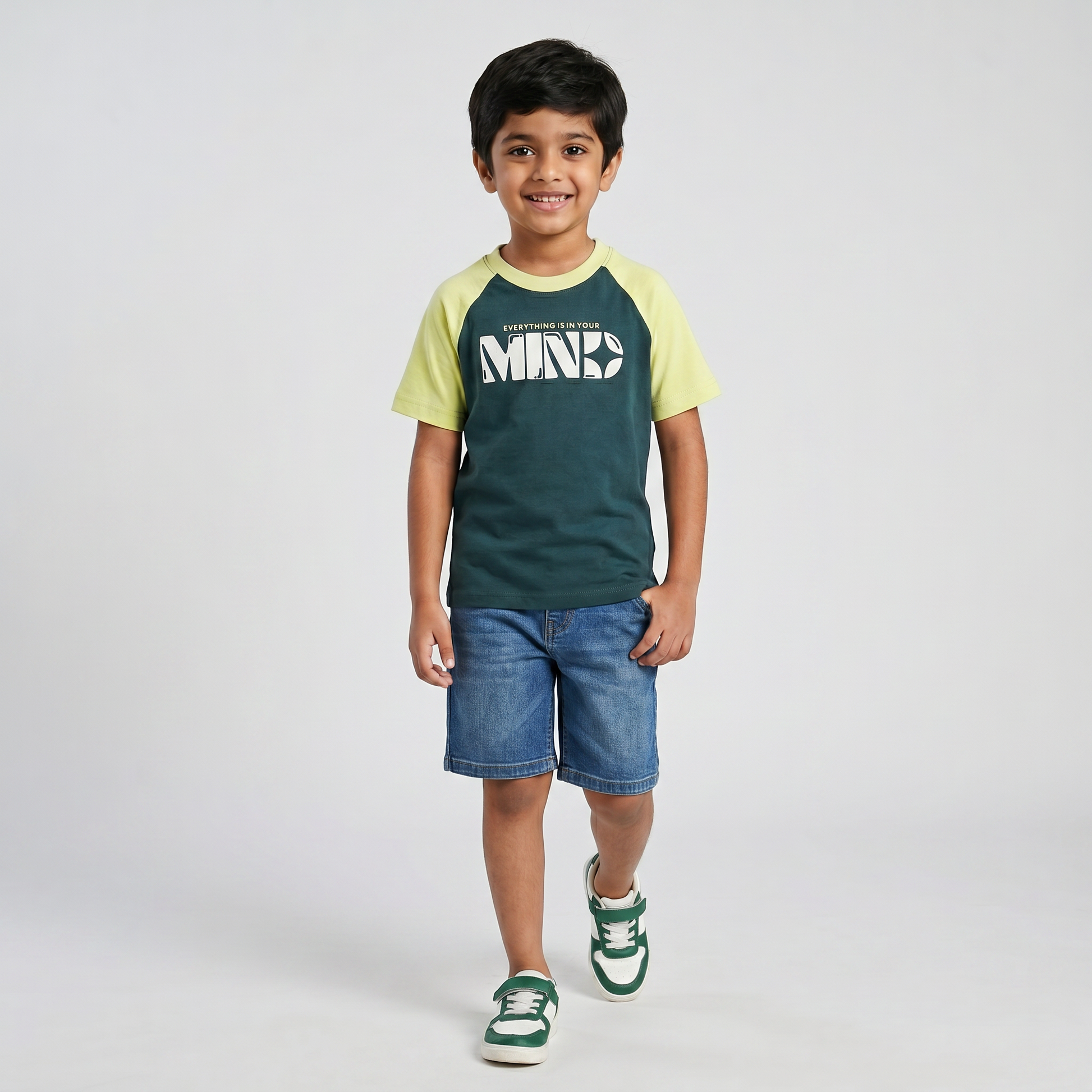 Boys Cotton Crew Neck Graphitee