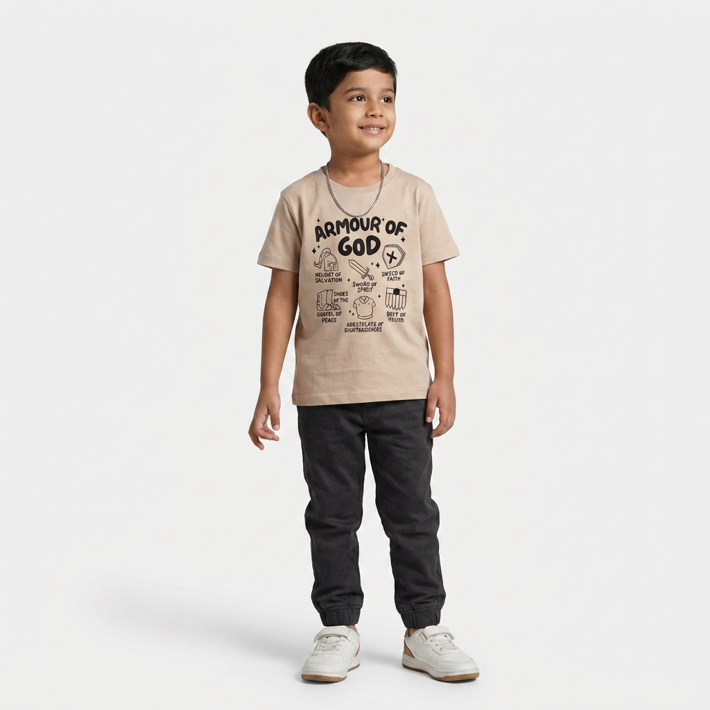 Boys Cotton Crew Neck Graphitee