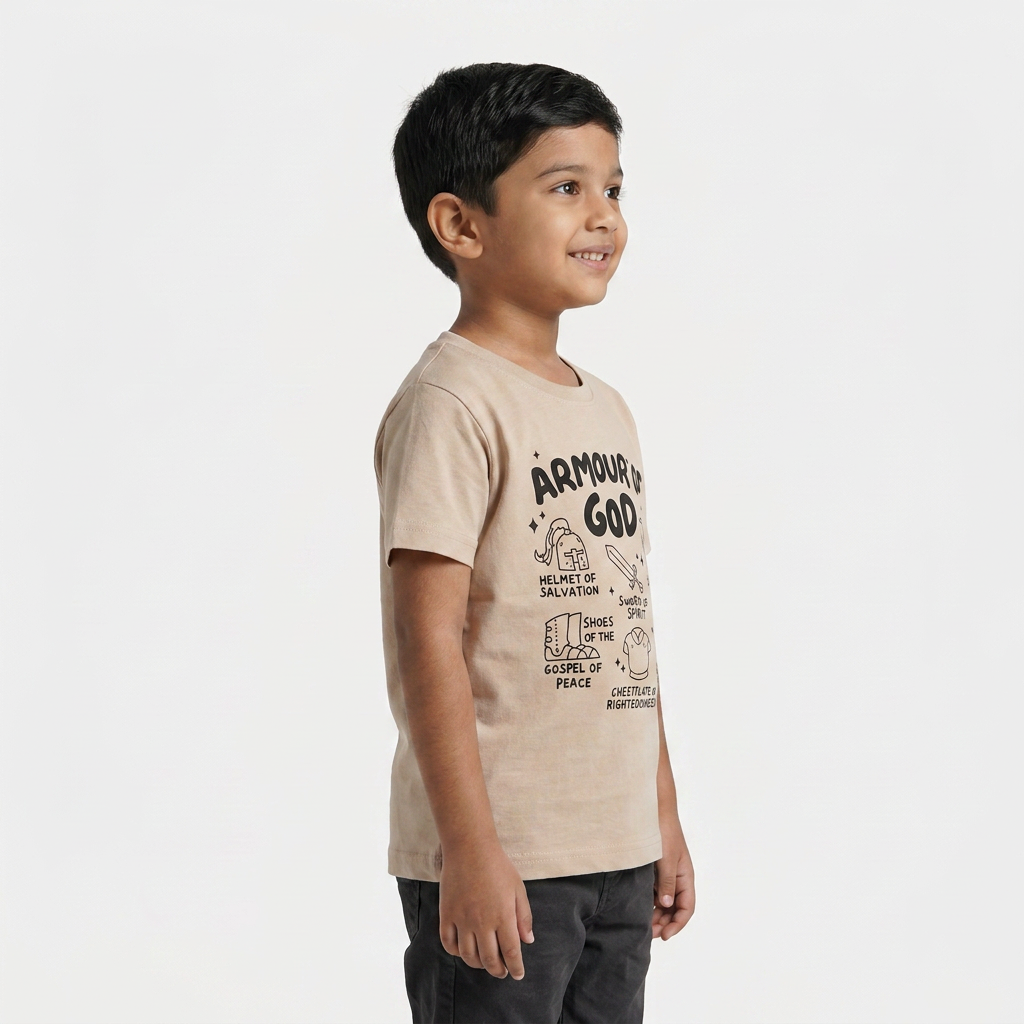 Boys Cotton Crew Neck Graphitee