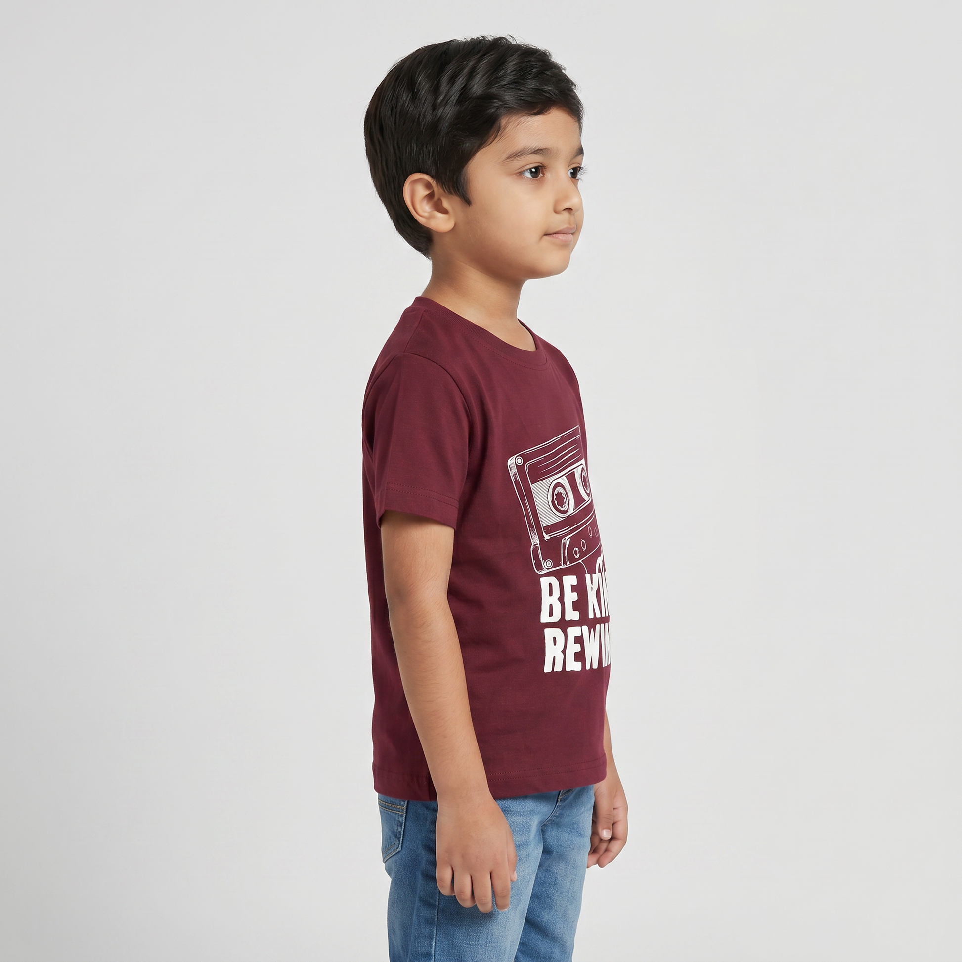 Boys Cotton Crew Neck Graphitee