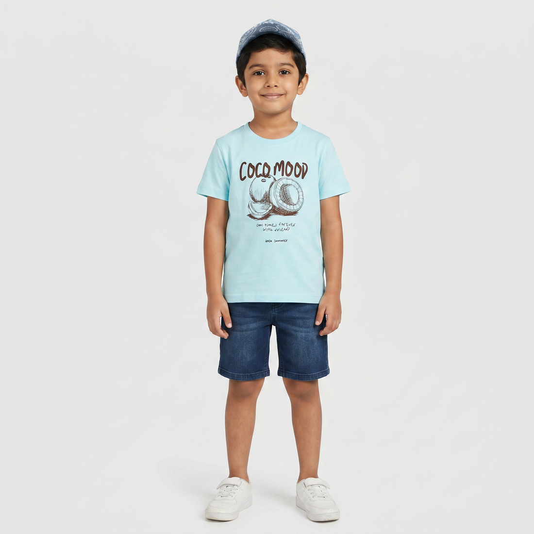 Boys Cotton Crew Neck Graphitee