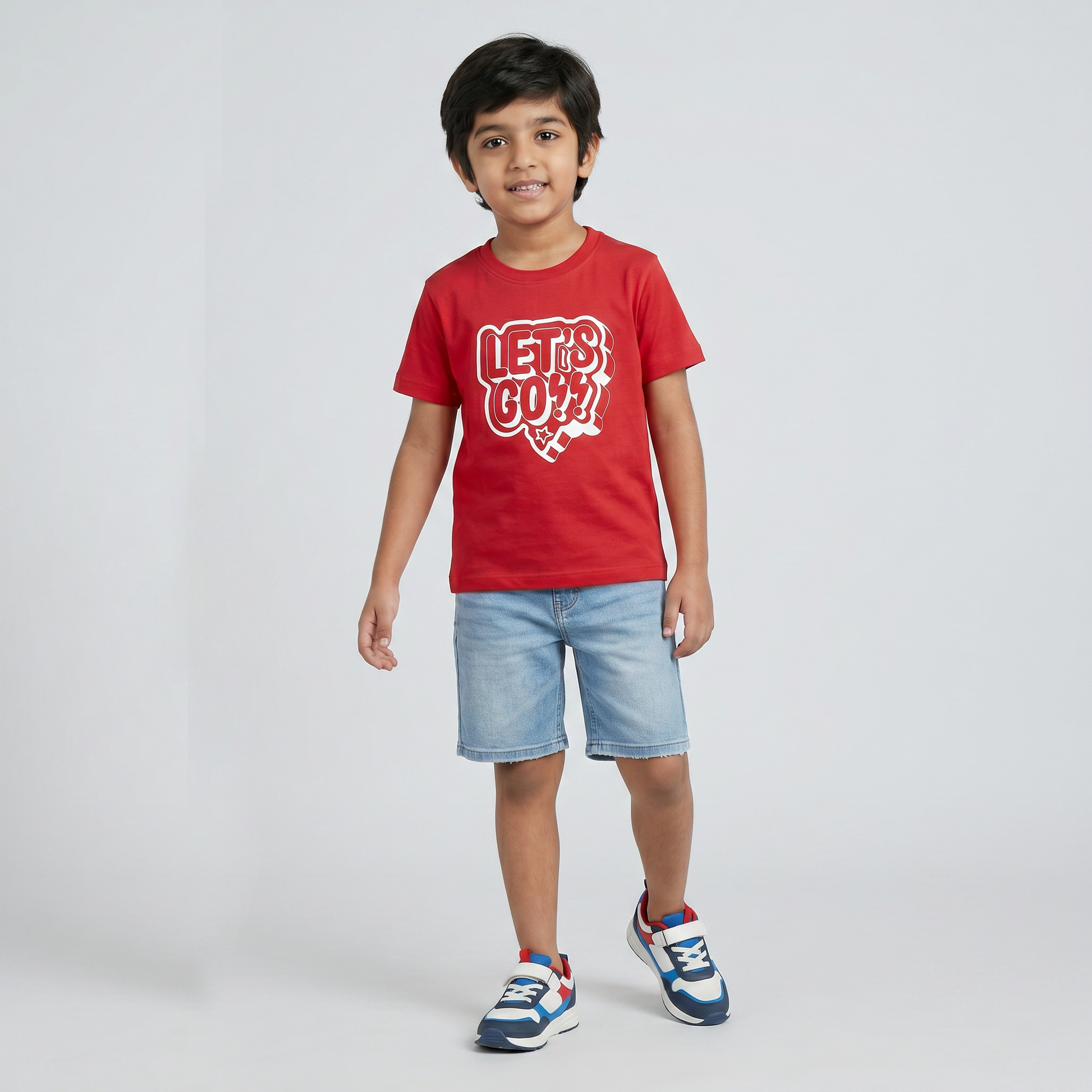 Boys Cotton Crew Neck Graphitee