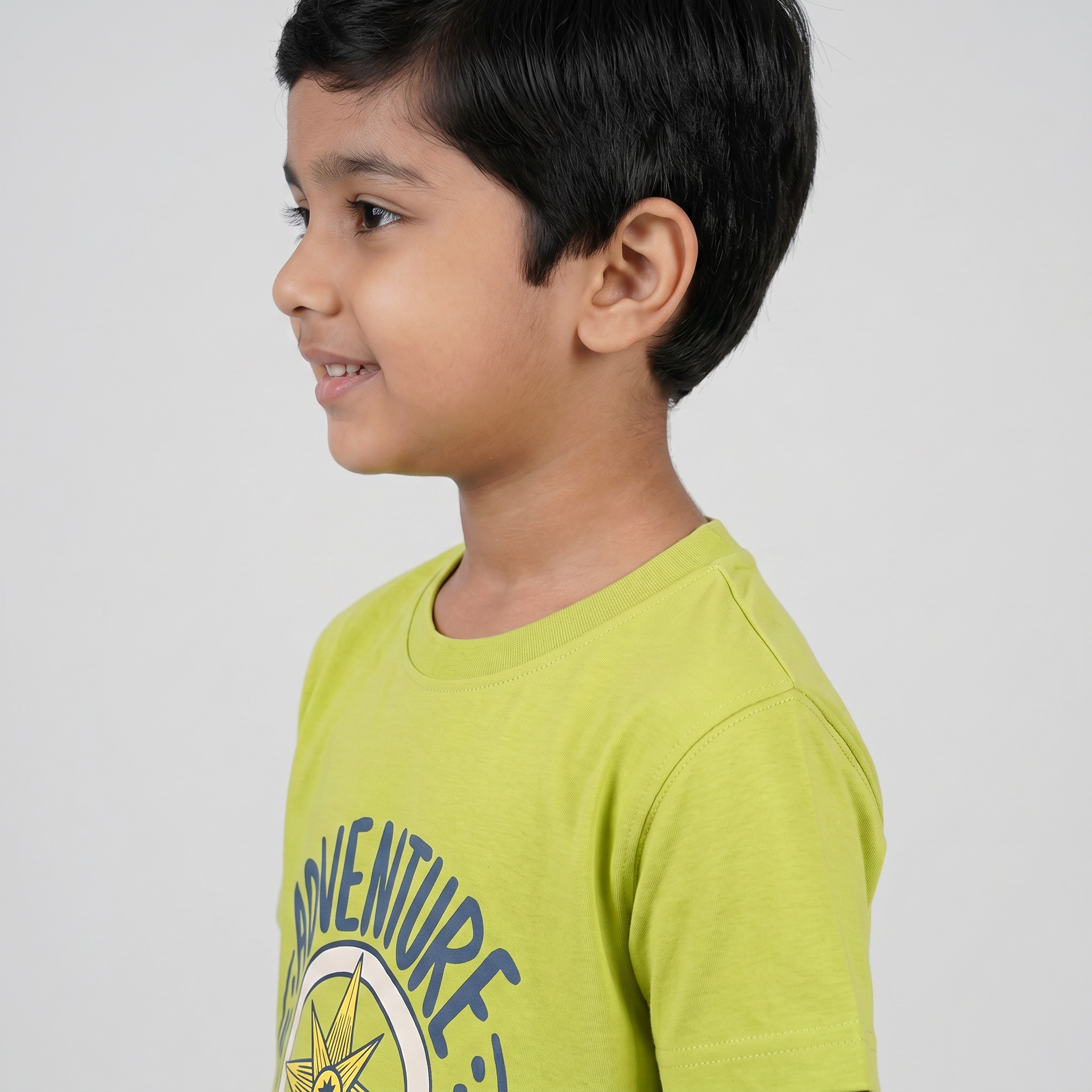 Boys Cotton Crew Neck Graphitee