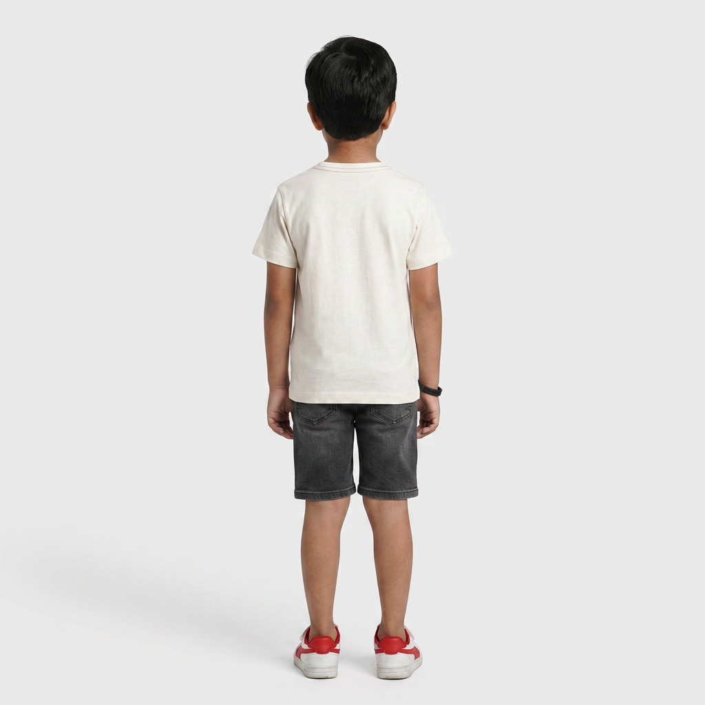Boys Cotton Crew Neck Graphitee