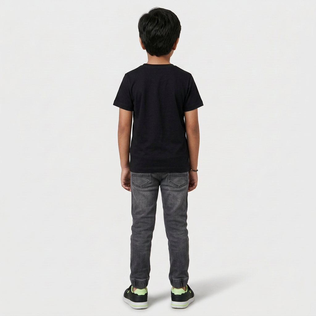 Boys Cotton Crew Neck Graphitee