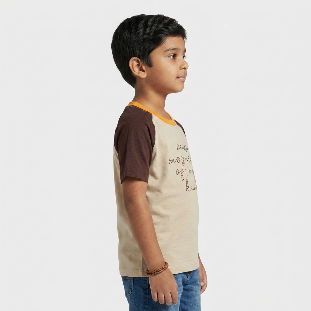 Boys Cotton Crew Neck Graphitee