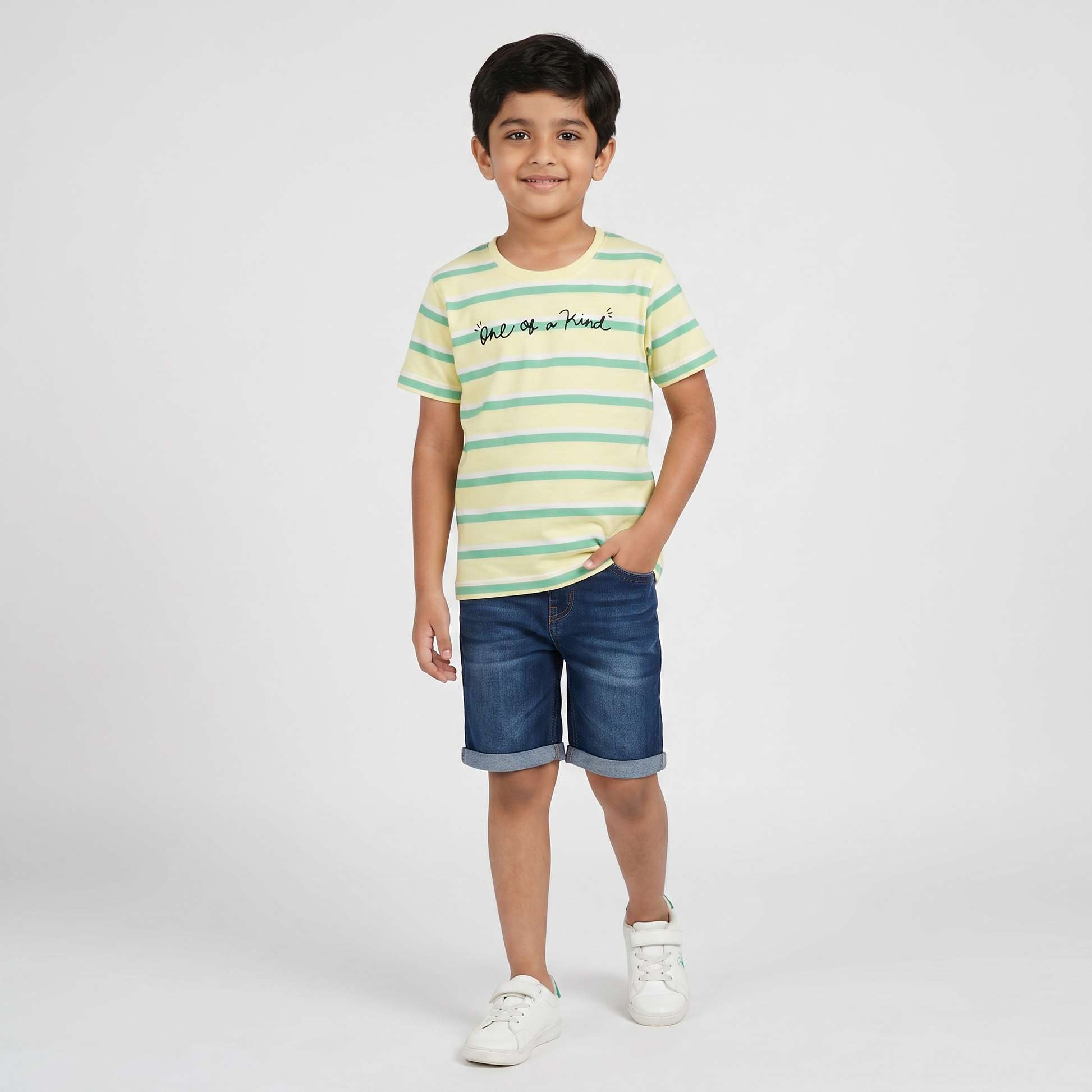 Boys Cotton Crew Neck Graphitee