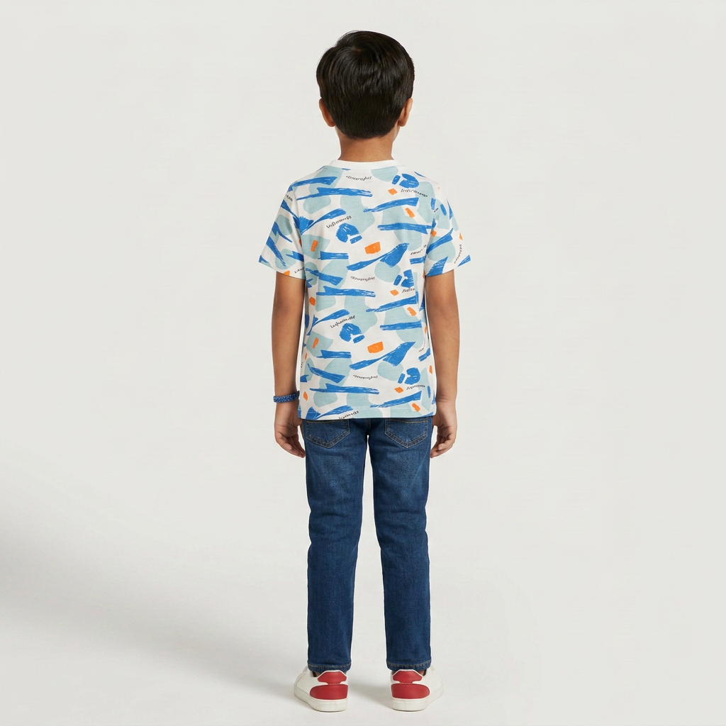 Boys Cotton Crew Neck Graphitee