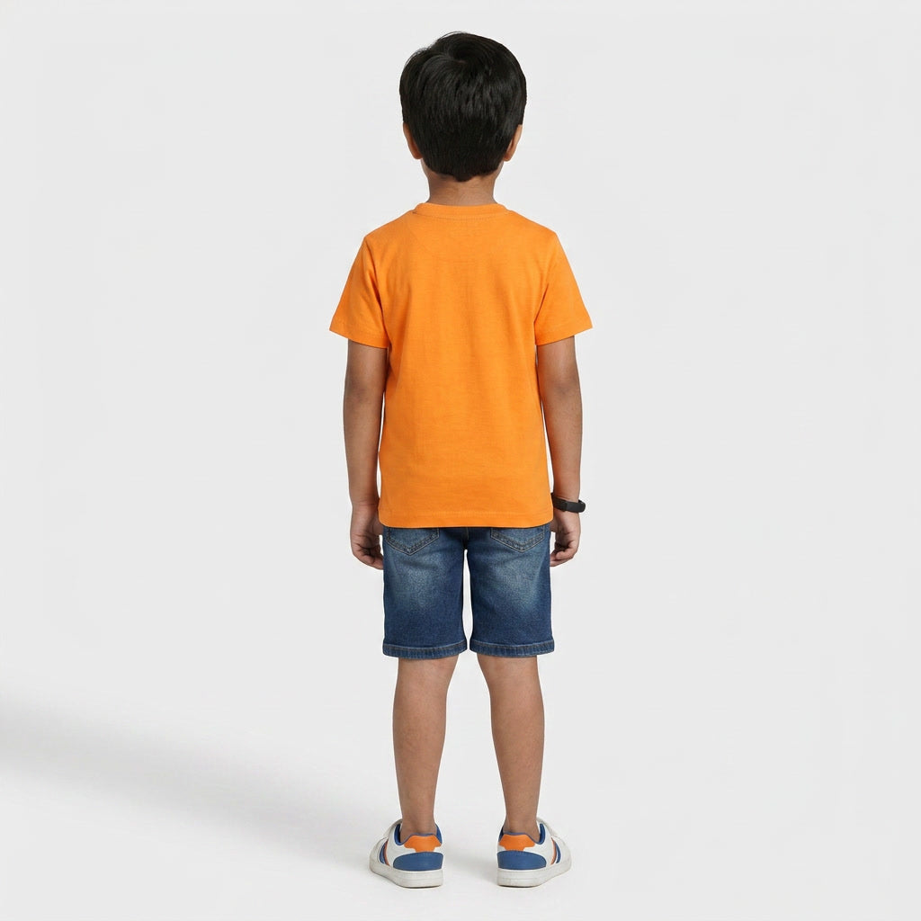 Boys Cotton Crew Neck Graphitee