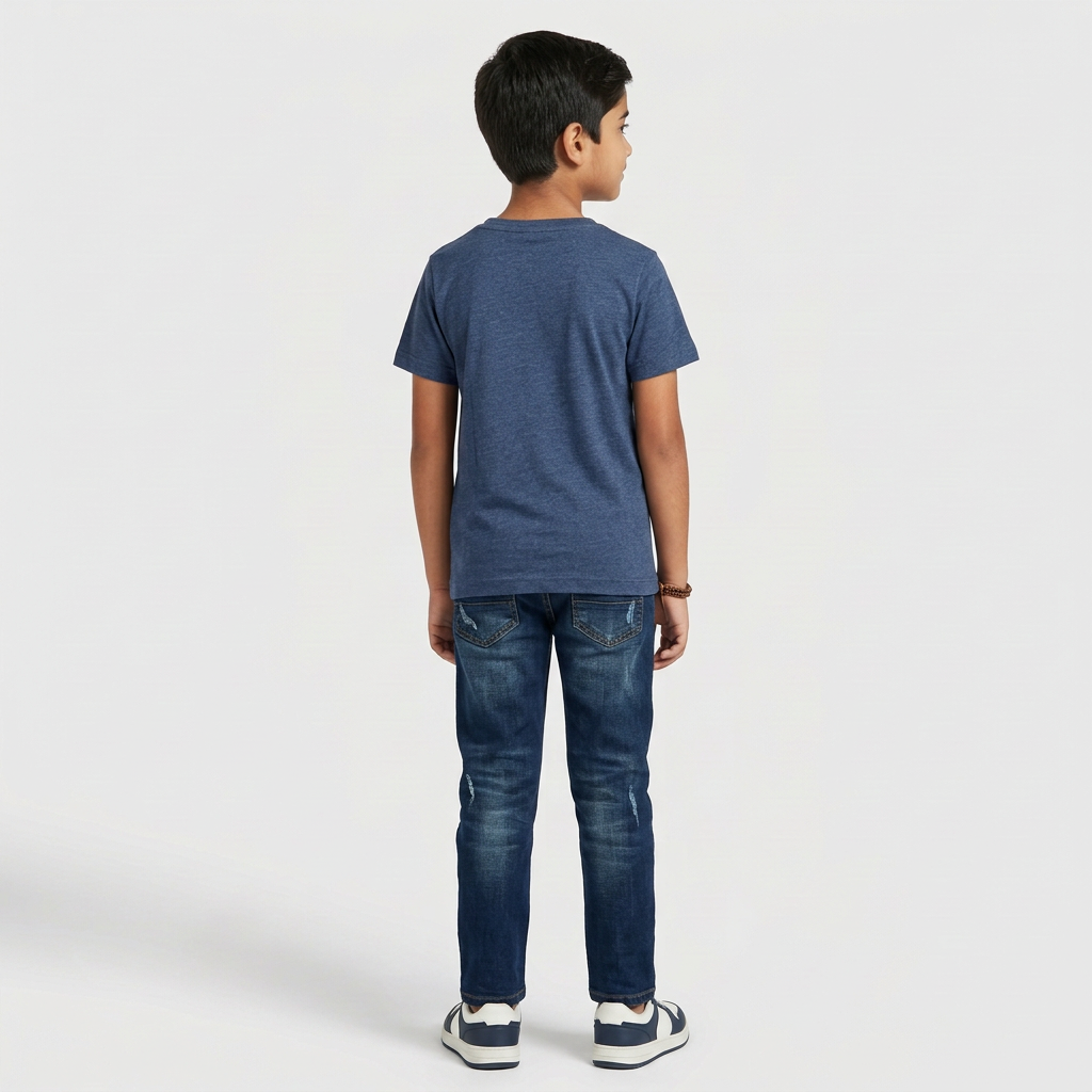 Boys Cotton Crew Neck Graphitee