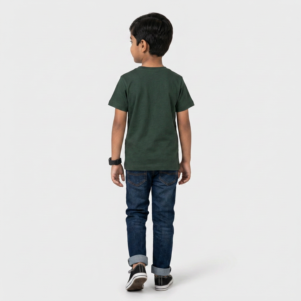 Boys Cotton Crew Neck Graphitee