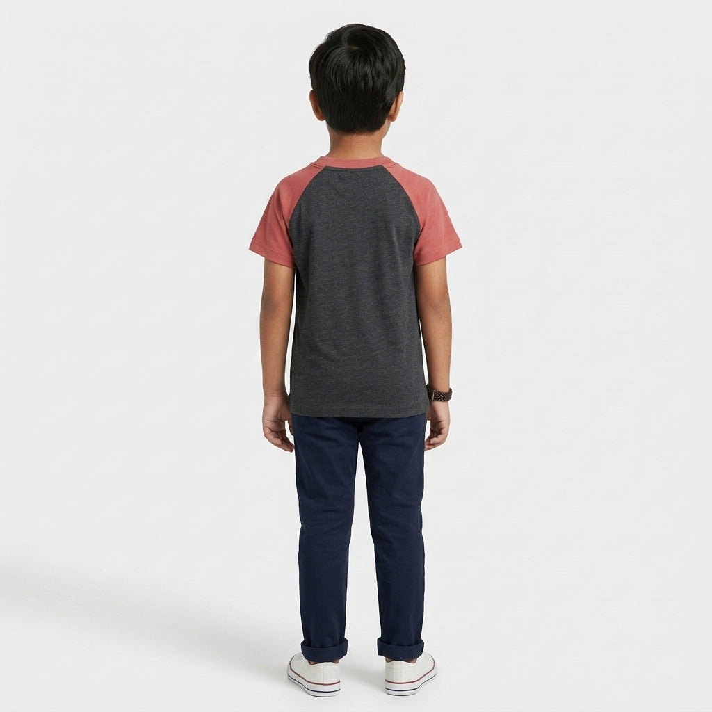 Boys Cotton Crew Neck Graphitee