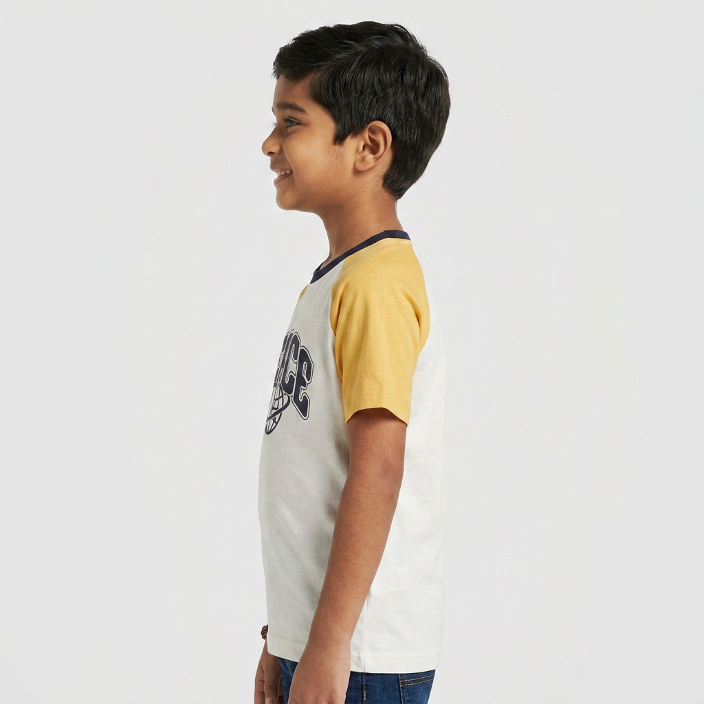 Boys Cotton Crew Neck Graphitee