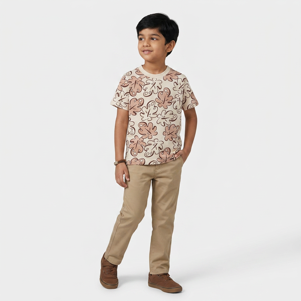 Boys Cotton Crew Neck Graphitee
