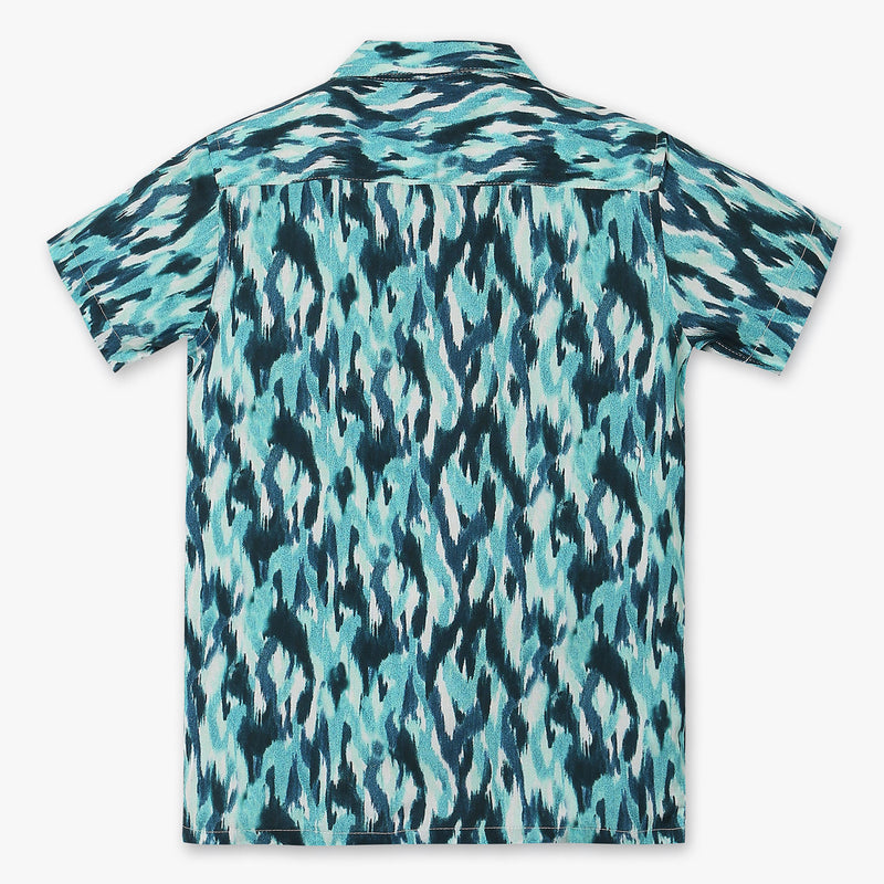 Boys Regular Fit Printed Cuban Shirt