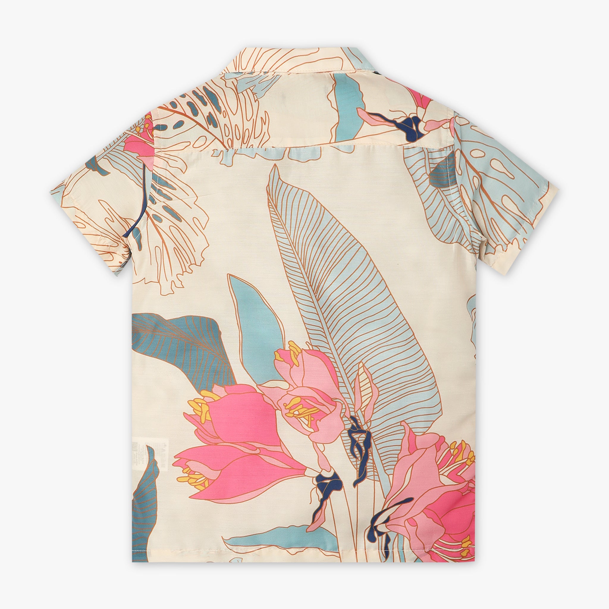 Boys Regular Fit Printed Camp Collar Half Sleeve Shirt