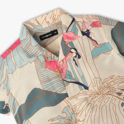 Boys Regular Fit Printed Camp Collar Half Sleeve Shirt