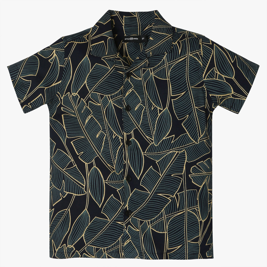 Boys Regular Fit Printed Shirt Collar Shirt