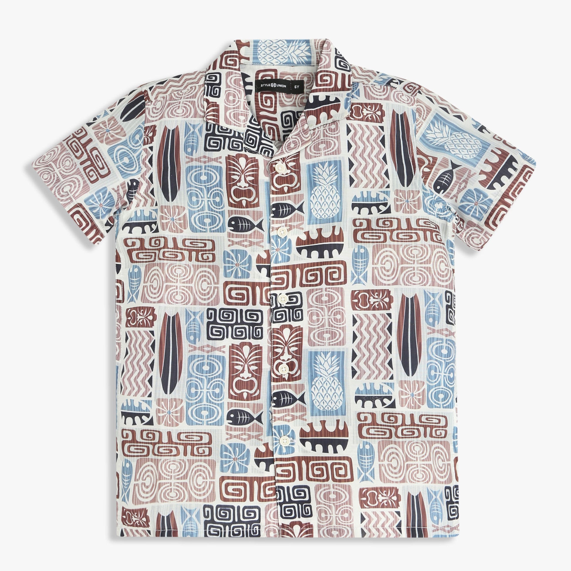 Boys Printed Cuban Half Sleeve Shirt