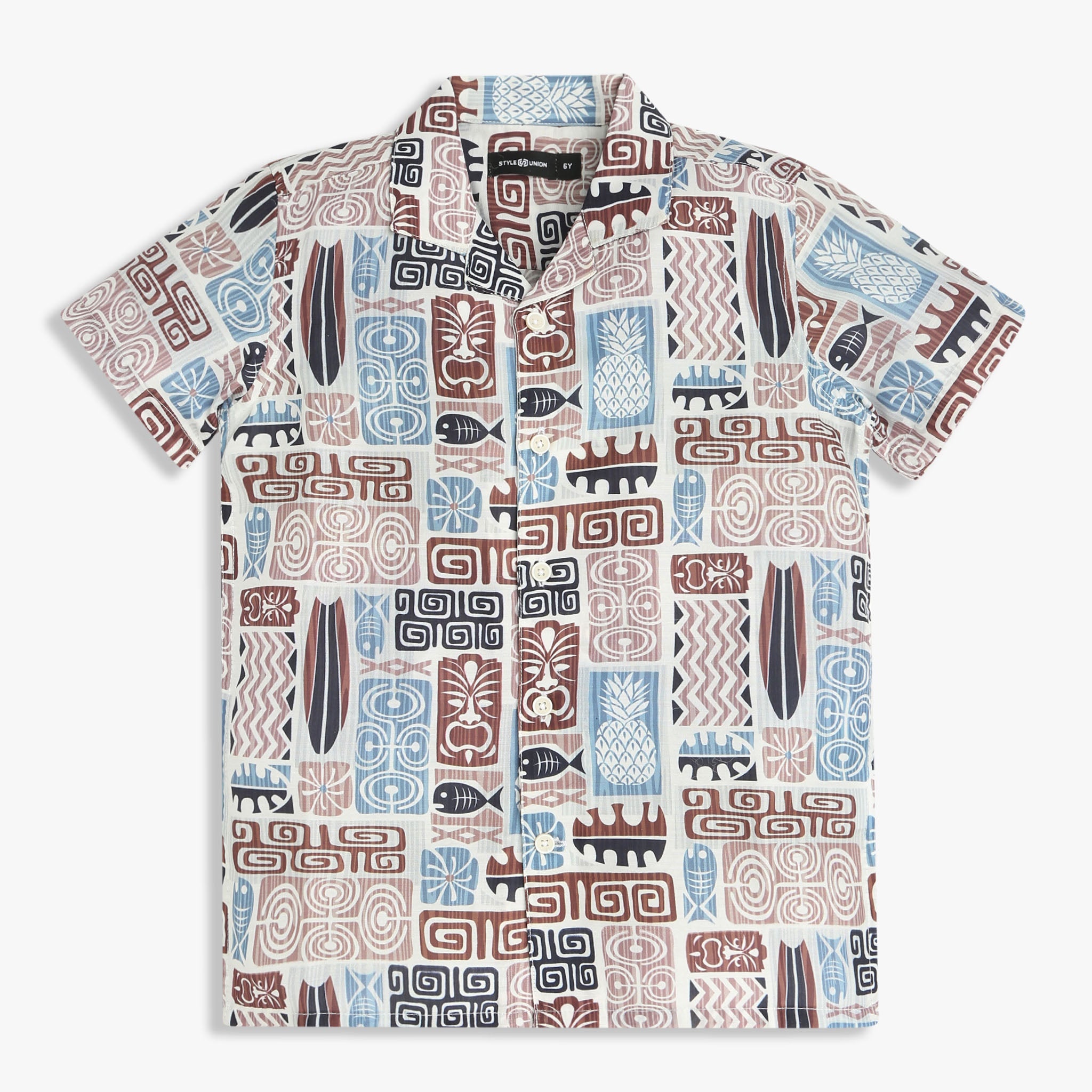 Boys Printed Cuban Half Sleeve Shirt