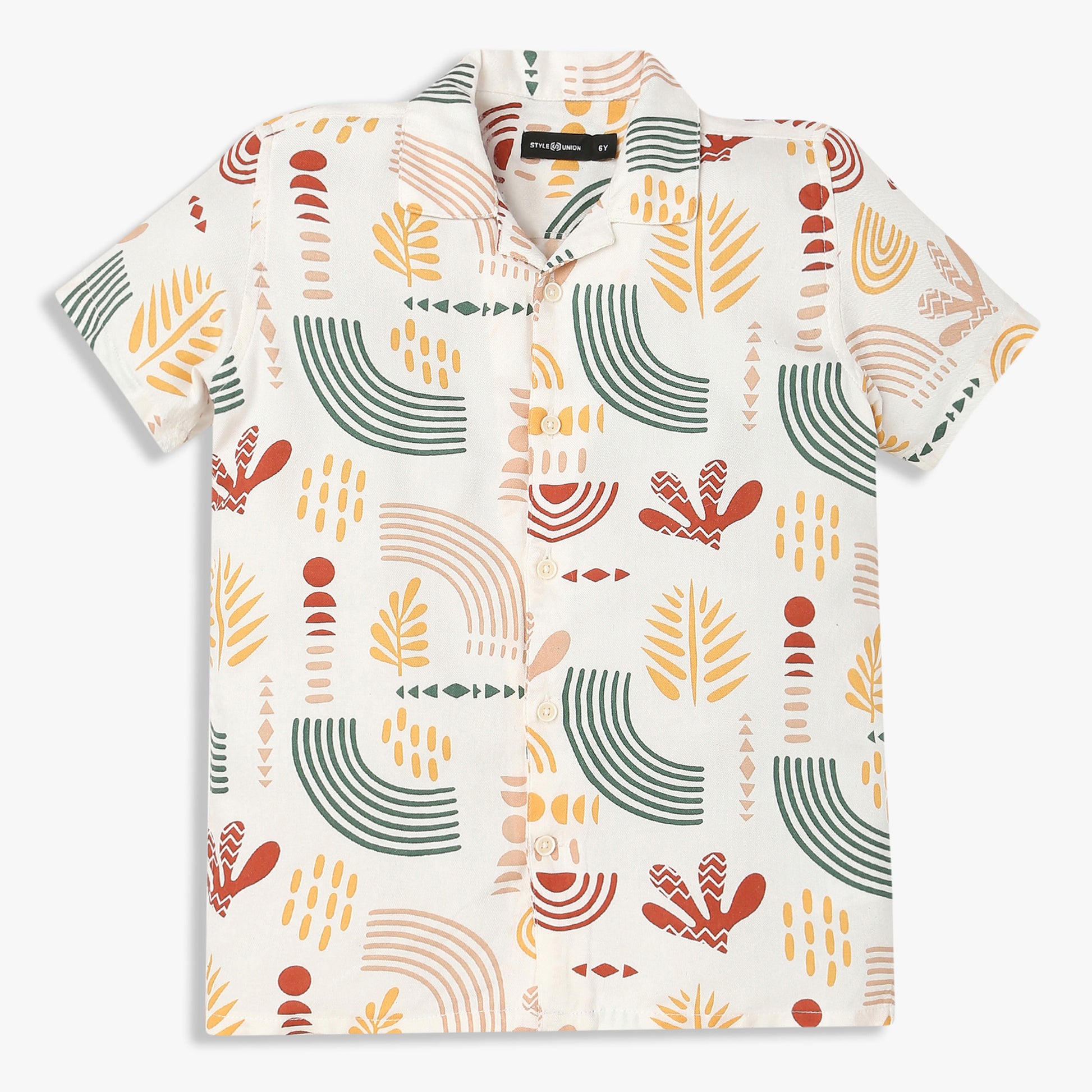 Order Now Boys Print Camp Collar Regular Fit Casual Wear Shirt by Style Union