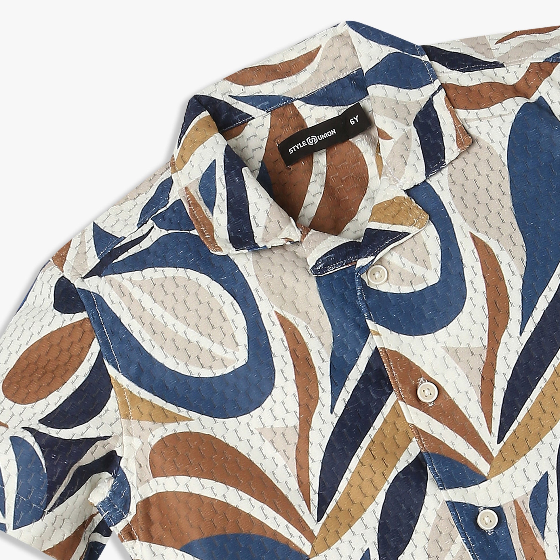 Order Now Boys Print Camp Collar Regular Fit Casual Wear Shirt by Style Union