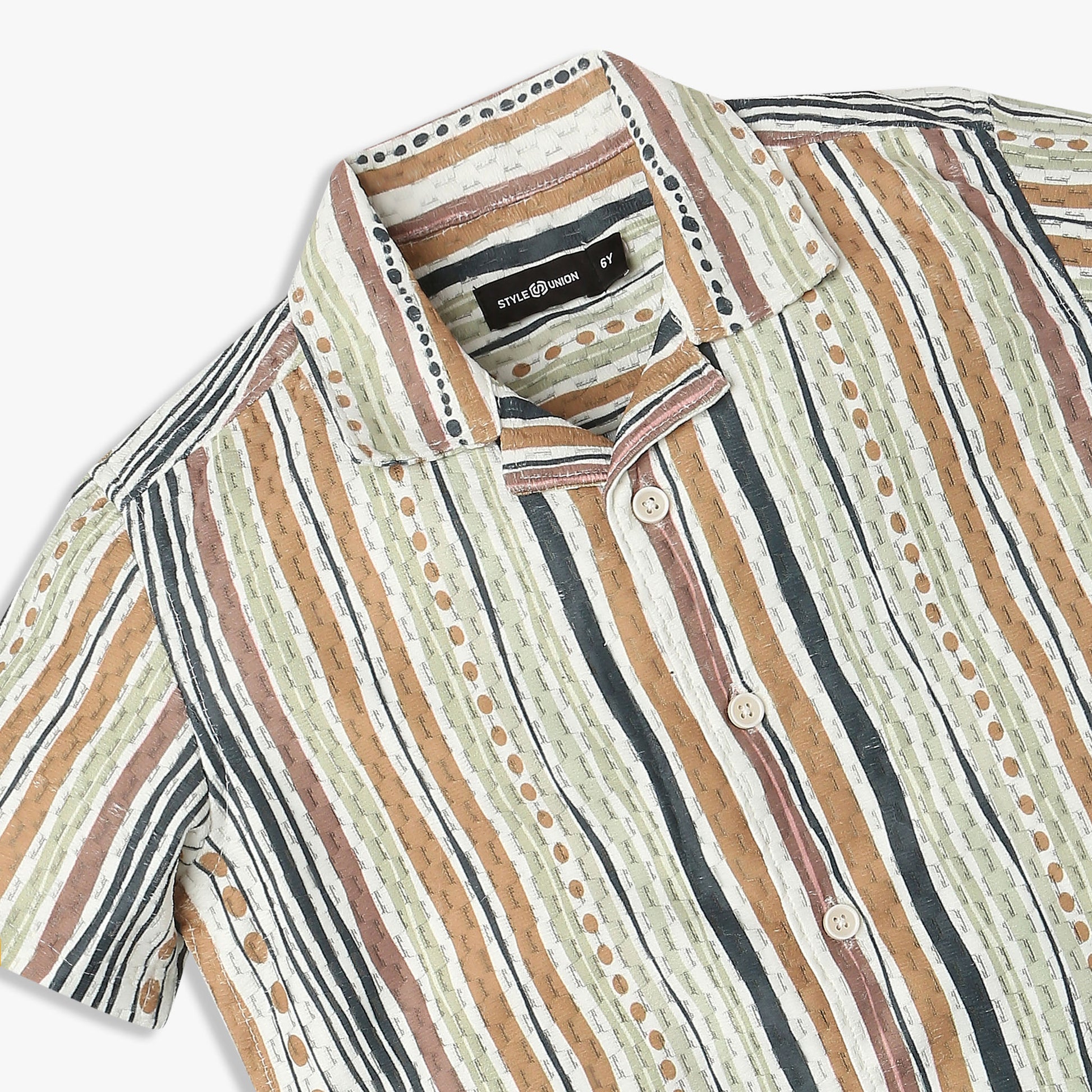 Order Now Boys Print Camp Collar Regular Fit Casual Wear Shirt by Style Union