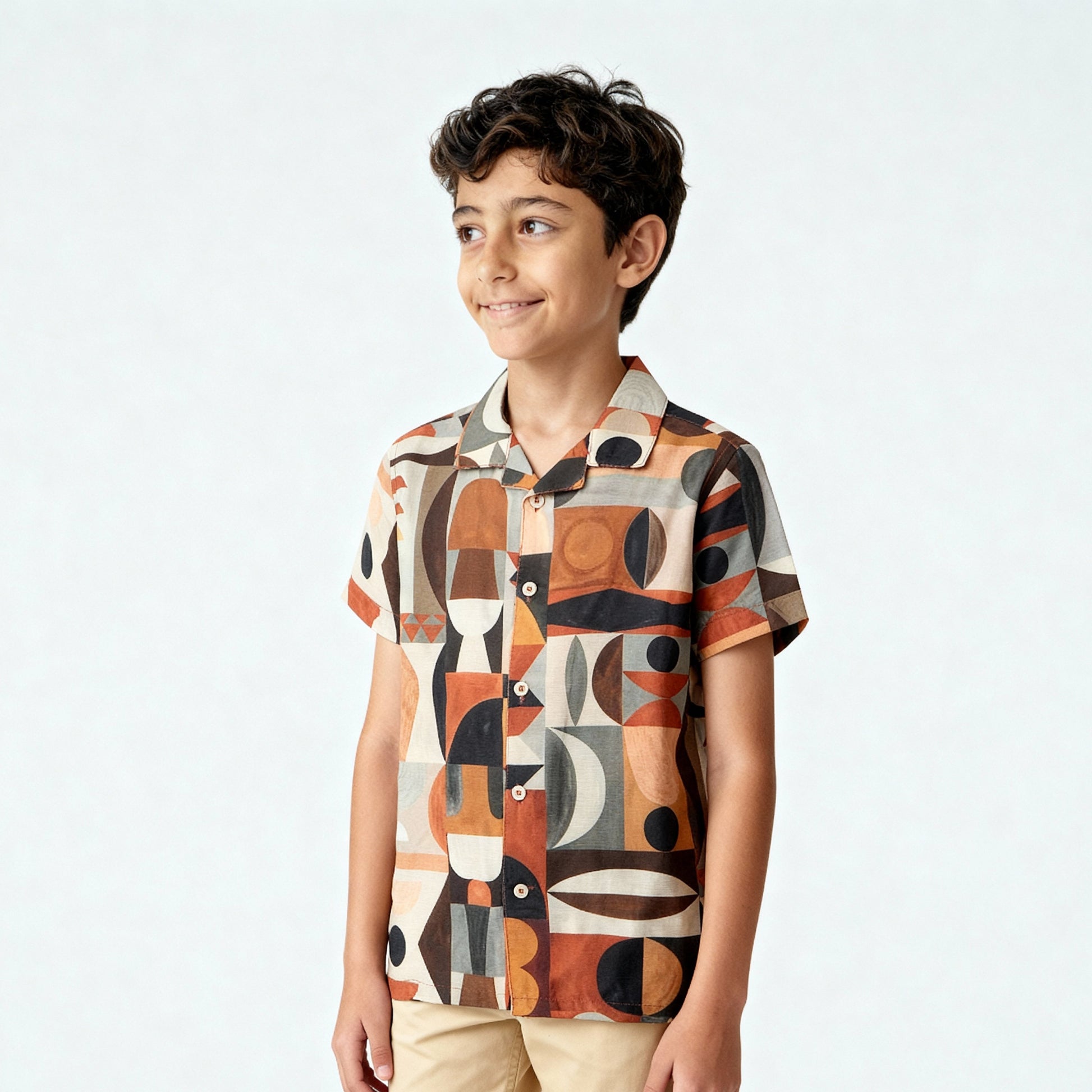 Boys Printed Cuban Shirt