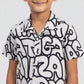 Boys Printed Camp Collar Shirt