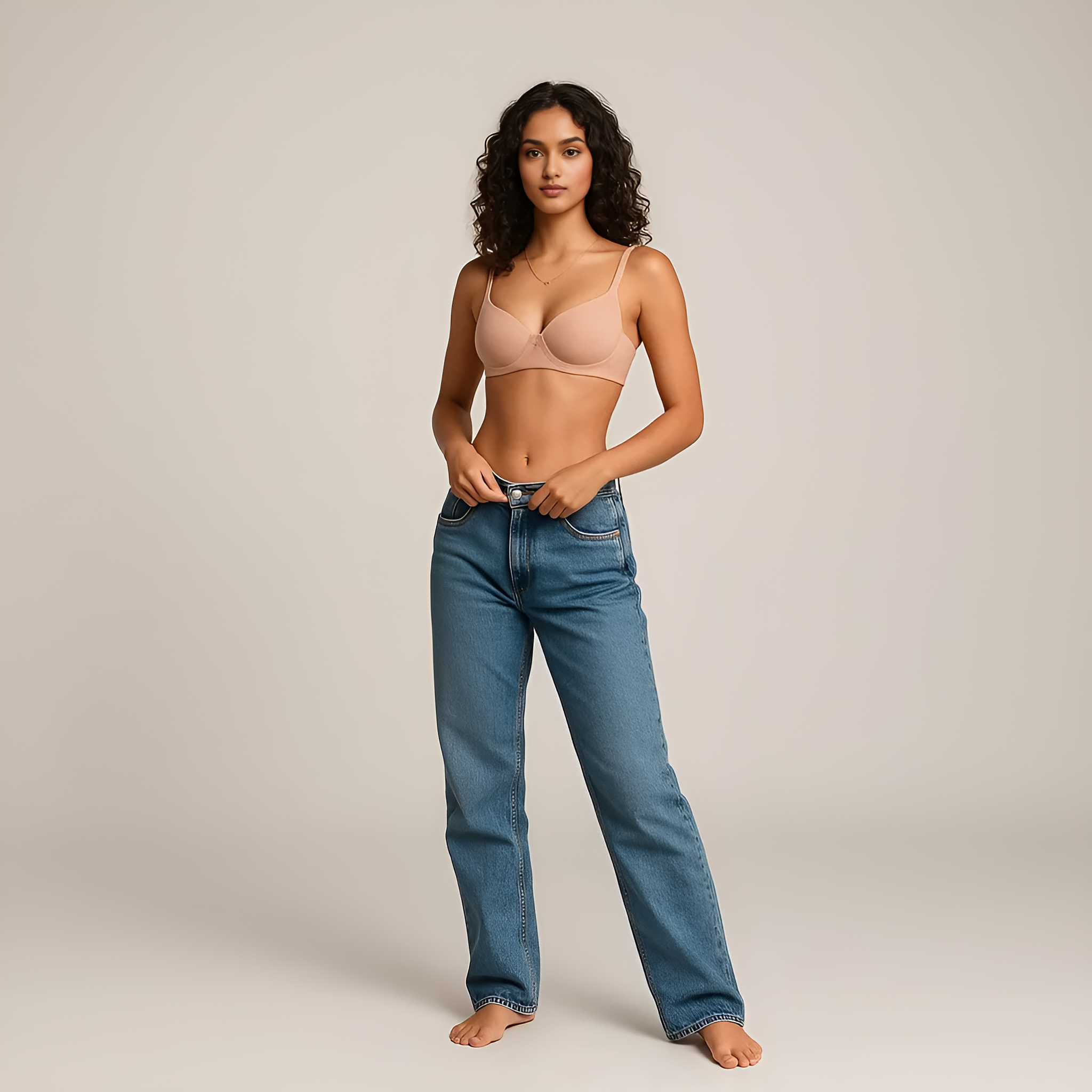 Full Coverage Padded Non Wired Cotton Spandex Tshirt Bra