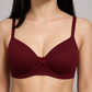 Full Coverage Padded Non Wired Cotton Spandex Tshirt Bra