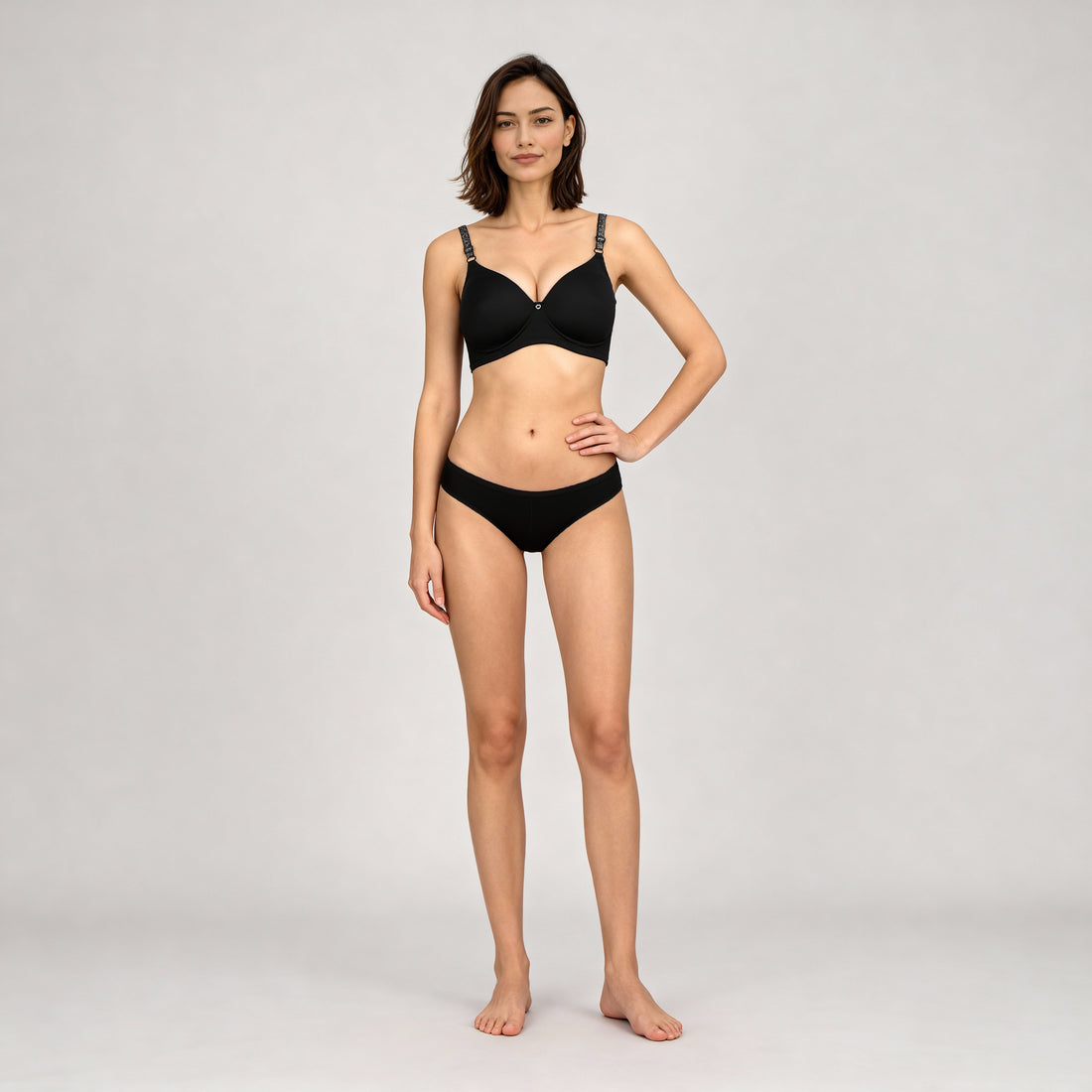 Full Coverage Padded With Shiny Strap Bra