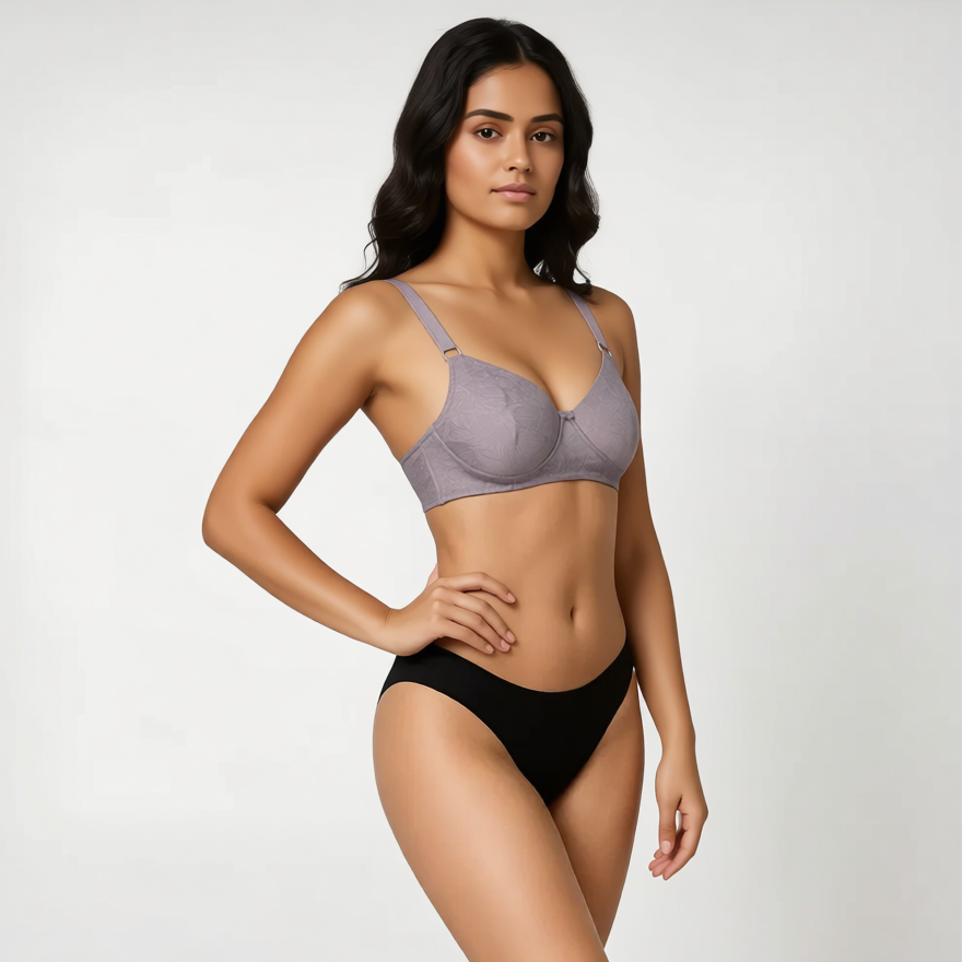 Full Coverage Plain Underwire Lace Bra