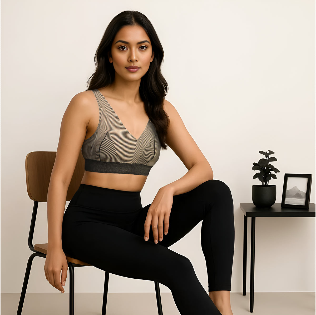 Seamless Beginner Cami With Plunge Neck Line Bra